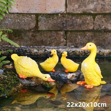 Cute Duck Resin Garden Statue Backyard Pond Ducks Decoration Bird Sculpture Indoor Outdoor Yard Decor Pond Lawn Ornament