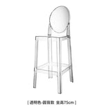 Nordic Acrylic Transparent Bar Chairs Modern Backrest Household Design Bar Chairs High Stools Muebles Household Items WZ50BC