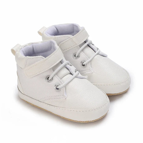 Newborn Baby Shoes Boy Girl Classical Sport Soft Sole PU Leather Multi-Color First Walker Casual Sneakers White Baptism Shoes