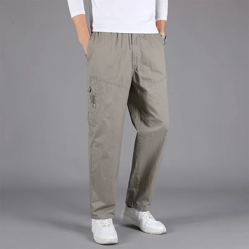 Middle Aged Men's Loose and Comfortable Pure Cotton, New Fashion and Versatile in Spring and Summer