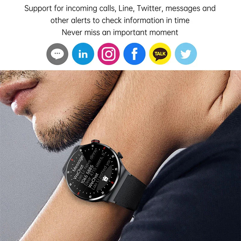 GPS NFC ECG+PPG Smart Watch Men Bluetooth Call Health Sleep Monitoring Multiple Sports Mode Waterproof Smartwatch Men 2024 NEW