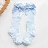 New Kids Socks Cute Bow Knot Baby Girls Knee High Socking Soft Children Socks Princess Toddler Leg Warmers Foot Warm 0-3years