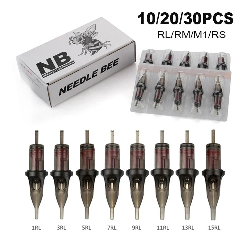 Cartridge Tattoo Needles 10/20/30PCS Mixed Disposable Tattoo  Needles Eyebrow Permanent Makeup For Cartridge Machines Grips