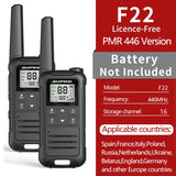 2pcs Baofeng F22 PMR446 FRS Mini Communication Radio Profesional Walkie Talkies Two Way Radio Transceiver For Restaurants