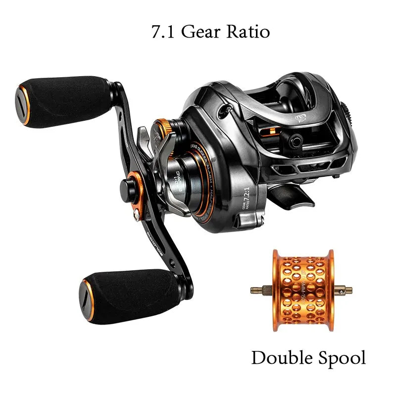 SOLOKING GKA200 Pro Baitcasting Reel Fishing Reels7.1/8.1 Gear 9KG Drag Power 6+1 BB Drag Clicker Sound Baitcaster Reel Betriel