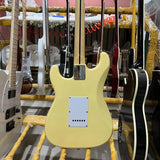 ST Electric Guitar, Cream Yellow Color, Mahogany Body, Scollop Fretboard, Copper Nut, 6 Strings Guitarra, Free Shipping