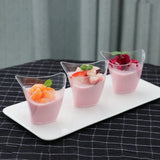 25/50PCS Disposable Dessert Cups for Party Birthday 3.4OZ Twisted Triangle Mousse  Dessert Cup Ice Cream Cup Frozen Pudding Cup