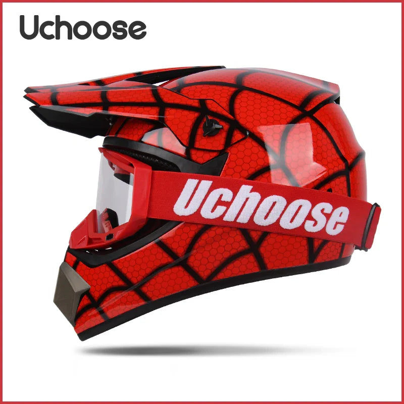 UCHOOSE Motorcycle Helmet Professional Motocross Off Road Helm Children Off-road Casque Capacete De Motocicleta Gift Goggles