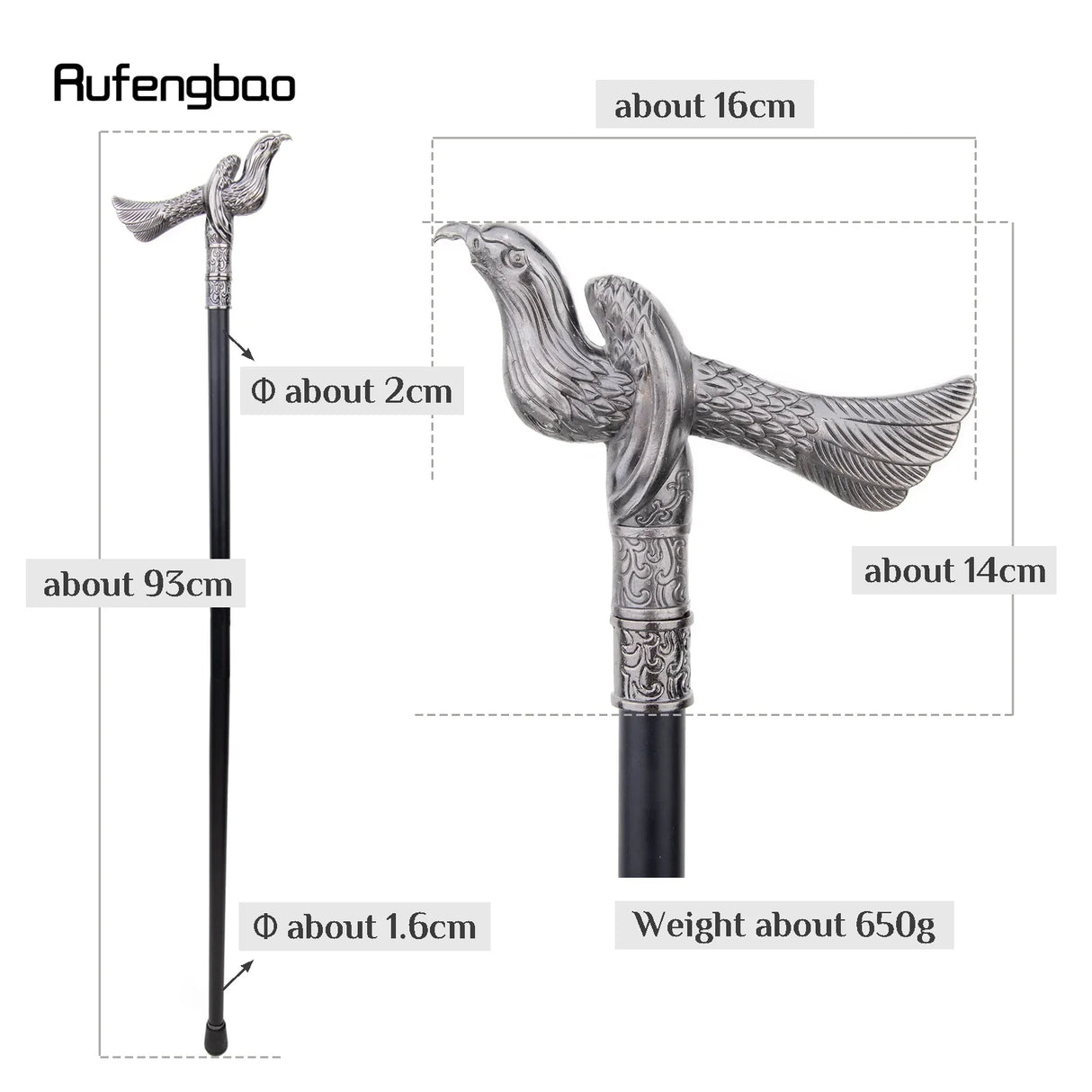 Peacock Peafowl Animal Single Joint Walking Stick with Hidden Plate Self Defense Fashion Cane Plate Cosplay Crosier Stick 93cm