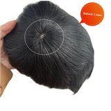 Prosthetic Hair Male 100% Human Hair Toupee Wigs for Man Replacement System Men's WIg Real Hair for Baldness Cover White Hair