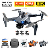 RG106 PRO Drone 8K Professional 5G GPS WIFI HD Dual Camera Dron 3 Axis Gimbal Brushless Motor Anti-shake RC Quadcopter Drones