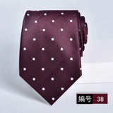 ties for men 2024 Luxury Wine Red Groom Wedding Accessories Dot Stripe gravata 8cm Necktie Kravaty Corbatas De Hombres