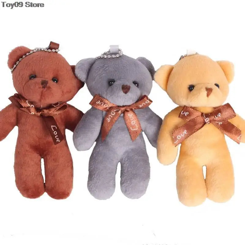 10/12Pcs/Lot Soft Stuffed Bear Plush Toys Mini Teddy Bear Dolls Toy Small Gift for Party Wedding Keychain Bag Pendant Teddy Doll