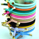 20PCS Stylish Women Elastic Hair Rubber Bands Bracelet Weaving Nylon Hairband For DIY Making Hair Tie Bracelet Accessories