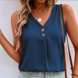 Womens V-Neck Sleeveless Tank Vest Tops Ladies Summer Casual T-Shirt Blouse Tee Clothings For Female Plus Size Oversized 2023