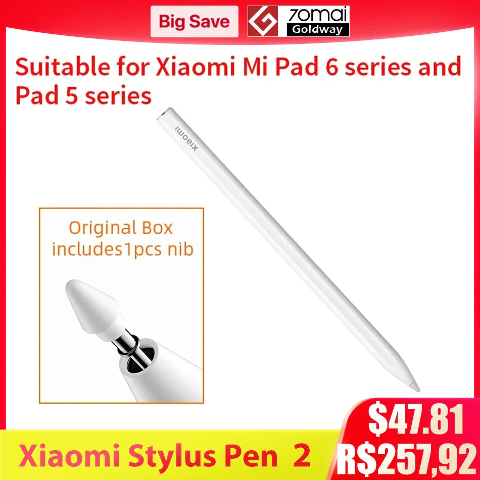 2023 New Xiaomi Stylus Pen 2 Smart Pen For Xiaomi Mi Pad 6 Pad 5 Pro Tablet 4096 level Sense Thin Thick Magnetic Drawing Pencil