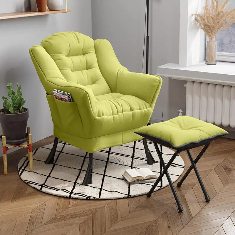 New Living Room Chairs Lazy Leisure Home Light Back chair sofa chair Bedroom Home comfortable Sofa Chair Armchair with Footrest