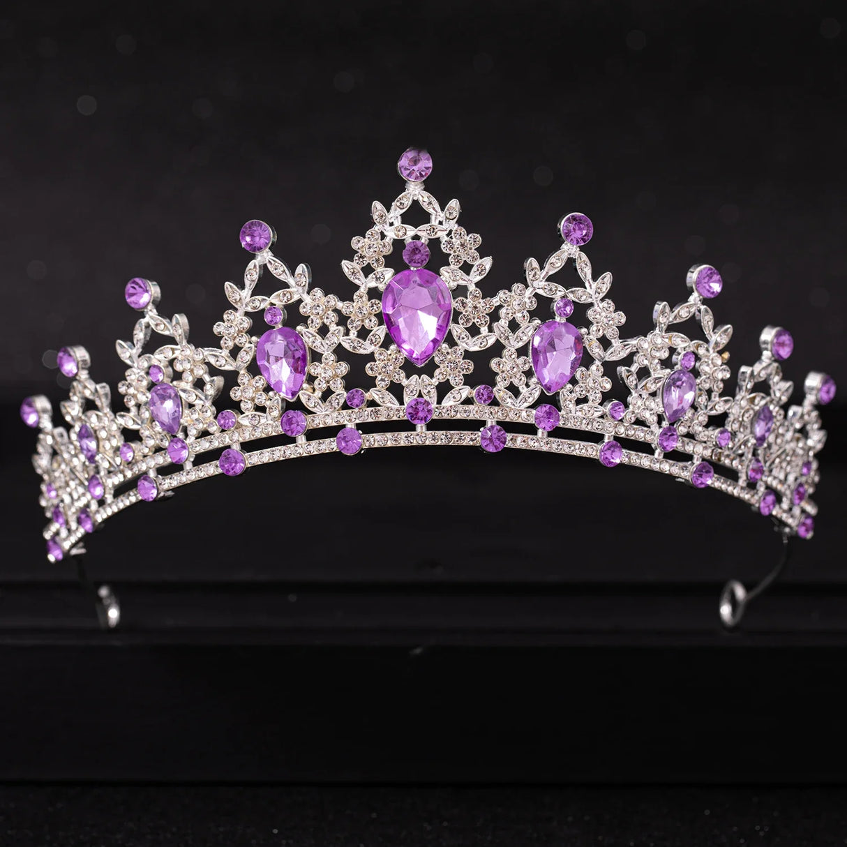 Wedding Hair Tiara Crystal Bridal Tiara Crown Silver Color Diadem Veil Tiaras Wedding Hair Accessories Headpieces Head Jewelry