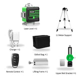 HILDA 12/16 Lines 3/4D Laser Level Level Self-Leveling 360 Horizontal And Vertical Cross Super Powerful Green Laser Level