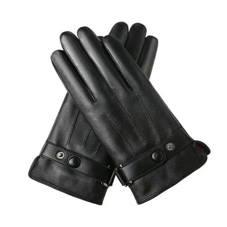 Men's Gloves Black Winter Mittens Keep Warm Touch Screen Windproof Driving Guantes Male Autumn Winter PU Leather Gloves Business