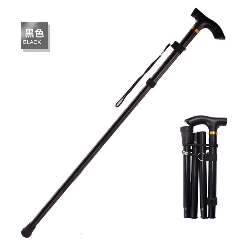 Adjustable Walking Stick Cane 2 Section Stable Anti-Skid Anti Shock  Crutch for Old Man Hiking