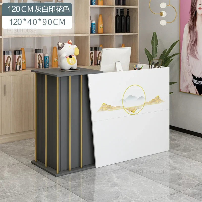 Modern wood Reception Desks Simple Supermarket Cashier Hotel Small Reception desk Beauty Salon Clothing Store checkout counter Z