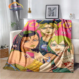 Anime JoJo's Bizarre Adventure Stone Ocean flannel Blanket Throw blanket Warm Sofa bed  children and girls Gift s