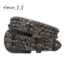 Punk Rock Colorful Rhinestones Belt Studded Western Bling Belts Y2K for Women Men Cowgirl Cowboy with Diamond Ceinture Femme