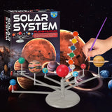 Solar System Model DIY Planet Toys Child Science and Technology Learning Solar System Teaching Assembly Coloring Educational Toy