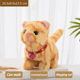 New Walking Kitty Plush Toy Electric Interactive Cat Stuffed Animal Meowing Tail Wagging Head Nodding Cat Pet Toy For Kids Gift