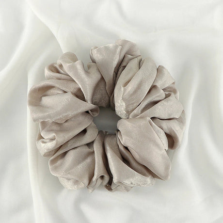 Big Size Shiny Chiffon Scrunchies for Muslim Women Custom Elastic Volumizing Oversized Neat Stitching Malaysian Bunch Hair Tie