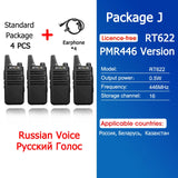 Retevis RT622 Mini Walkie Talkie 4 Pcs Walkie-talkies PMR446 FRS VOX Portable Two Way Radio Station for Restaurant Hotel