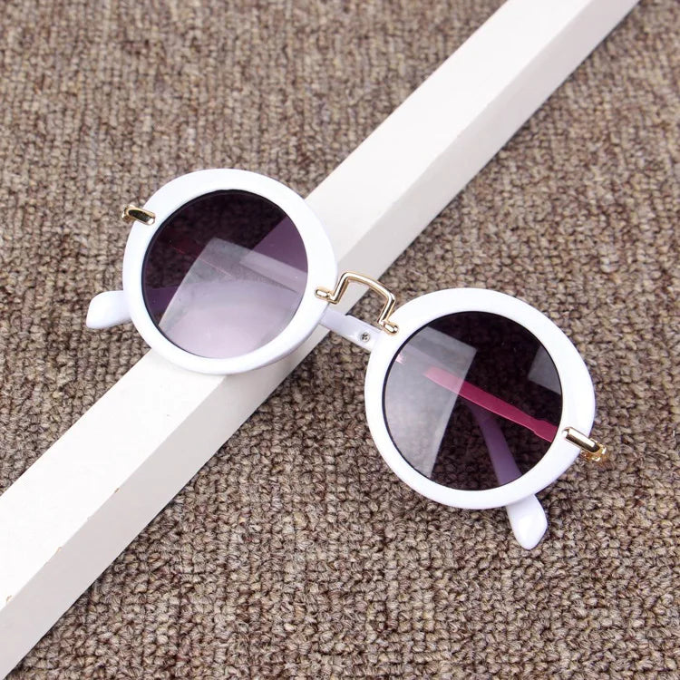 Children s Cute Glasses Retro Fashion Round Lenses Shatter Resistant Plastic Casual Sunglasses