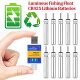 Electronic Floats CR425 Lithium Batteries Luminous Fishing Float USB Rechargeable Battery Night Fishing Accessories Tackles