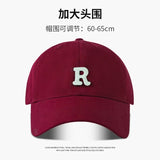 60-65cm 63-70cm Big Head Baseball Cap Men Women Soft Top Cotton Large Size Hat R Letter 2023 Fashion