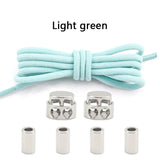 1Pair Round Elastic Laces Sneakers Lock Shoe Laces Without Ties Metal Buckle Laces Kids Adult No Tie Shoelaces Shoes Accessories