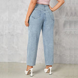 Plus Size Women Jeans Autumn Dark Blue 175cm Tall Stretchy and Loose Washing Straight 6XL 100Kgs Curve Lady Thin Lady Denim Pant