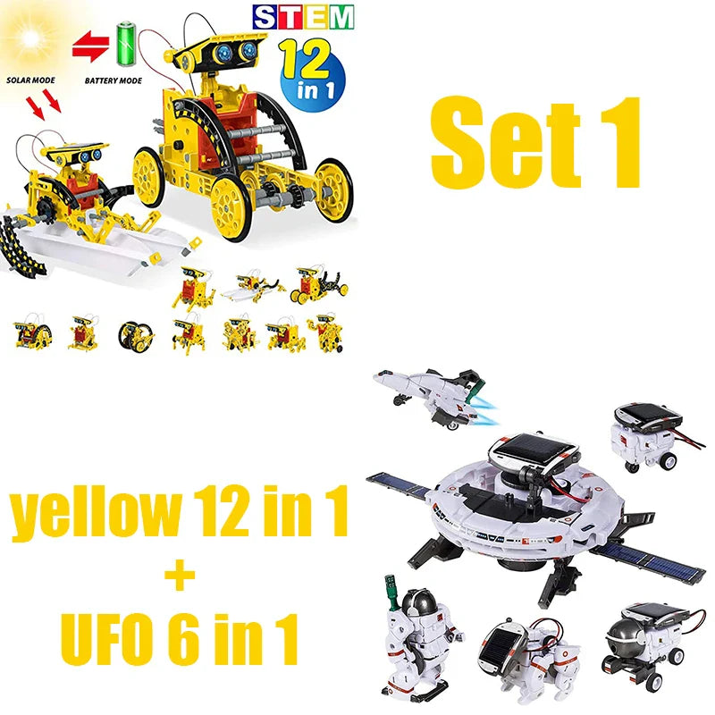 12 in 1 Science Experiment Solar Robot Toy DIY Building Powered Learning Tool Education Robots Technological Gadgets Kit for Kid