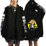 Japan Anime Tokyo Revengers Plus Size Hoodie Mikey Baruhara Graphic Printed Hooded Men Women Sweatshirt With Zipper Hip Hop