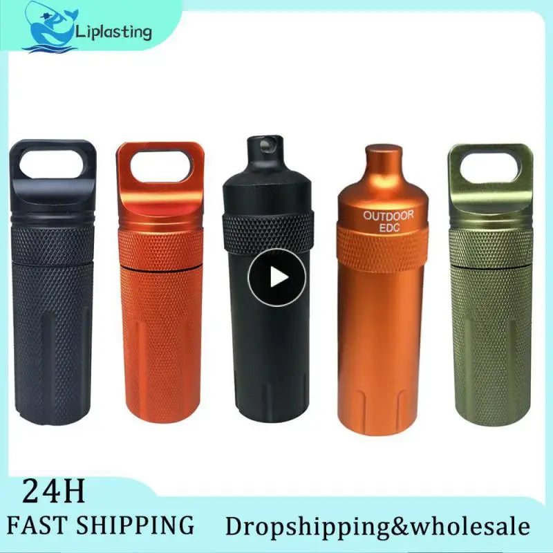 Outdoor Strong CNC Waterproof Emergency First Aid Kits Safety Survival Pill Bottle Aluminium Camping EDC Tank Box for Cigarettes