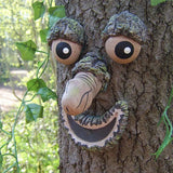 Funny Old Man Tree Face Hugger Garden Art Outdoor Tree Amusing Old Man Face Sculpture Whimsical Tree Face Garden Decoration