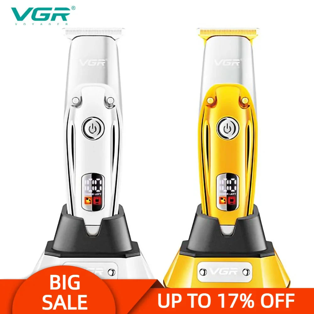 VGR V277 Electric Hair Clipper Rechargeable Portable Home Appliance Personal Care Barber Trimmer For Men LCD USB Salon VGR 277