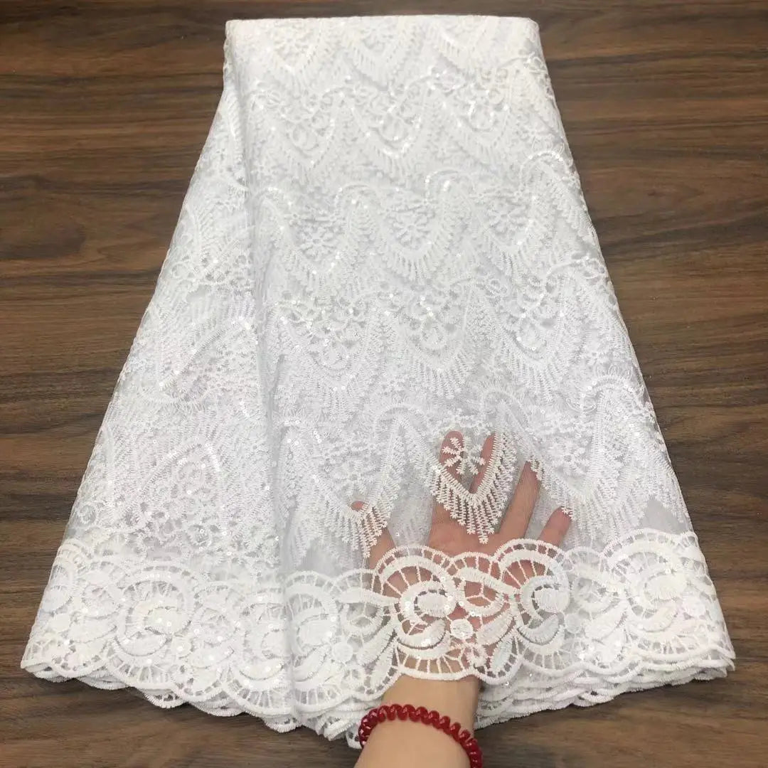 African Lace Fabric 2024  High Quality Lace Hot Sale Embroidery French Tulle Lace Fabric Nigerian Lace Fabric For Wedding Dress