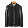 Genuine Leather Clothes Men's Stand Collar Luxury Leather Jacket Autumn and Winter plus Velvet Warm Leisure Simple Leather Coat