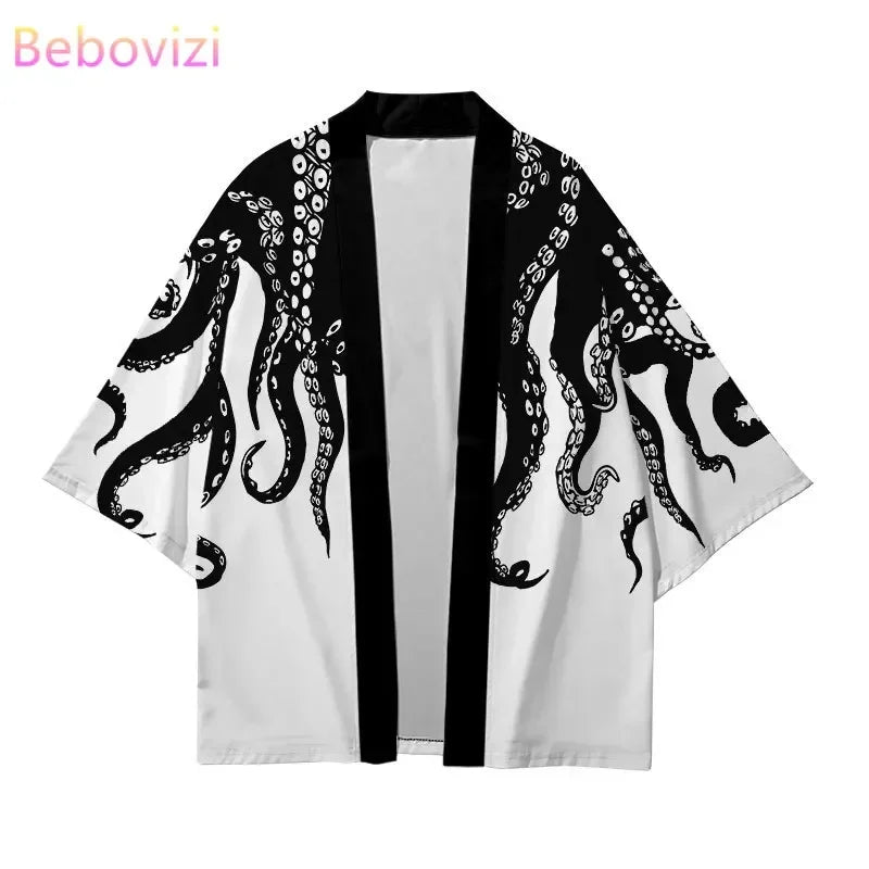 Plus Size XXS-6XL animal Print Loose Japanese Streetwear Cardigan Women Men Harajuku Haori Kimono Cosplay Top Shirts Yukata