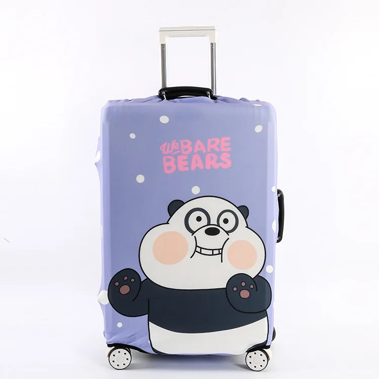 Luggage Protective Cover  Bear Pattern Suitcase Dustproof Cover Trolley Stretch Fabric Case Elastic Travel Accessories