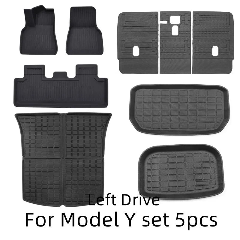 Floor Mats for Tesla Model 3 Y 2023 Left Right Drive All Weather Anti-Slip Waterproof Floor Liner Trunk Mat Interior Accessories