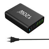 100W 120W 200W GaN Charger 6 Ports USB Type C PD Charger Quick Charge 3.0  USB Type C Quick Charger Mobile Phone USB Charger
