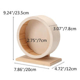 Natural Wood Silent Running Toy Hamster Roller Wheel  Exercise Cage Small Pet Sports Wheel Pet Toy for Hamsters Mice