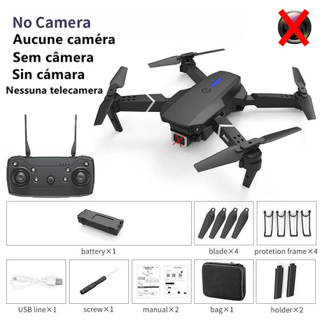 E88 Drone WIFI FPV Wide Angle 4K 1080P HD Camera Height Hold RC Foldable Quadcopter Helicopter Dron Gift Toy